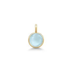 JULIE SANDLAU PRIME MINI VEDHÆNG FORGYLDT SØLV MED MILKY AQUA KRYSTAL – PD374GDMLAQCR
