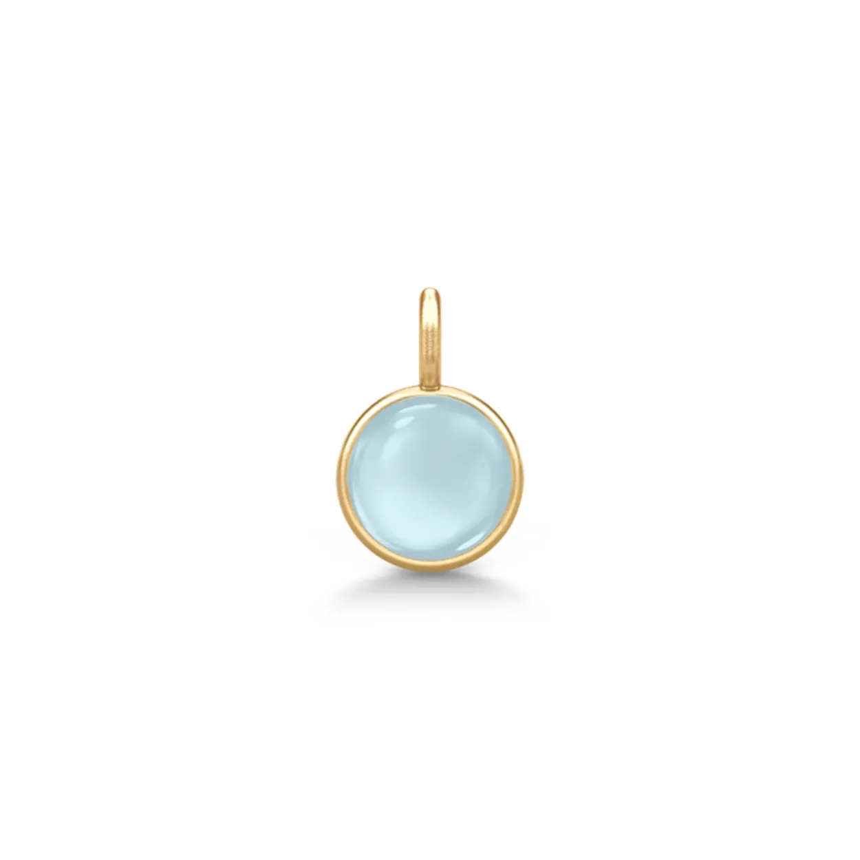 JULIE SANDLAU PRIME MINI VEDHÆNG FORGYLDT SØLV MED MILKY AQUA KRYSTAL – PD374GDMLAQCR