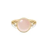JULIE SANDLAU PRIME RING SØLV FORGYLDT MILKY ROSE - RI248GDMLROCRCZ