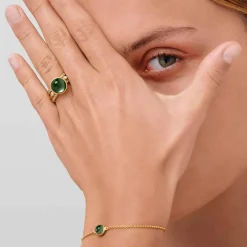JULIE SANDLAU PRIME RING SØLV FORGYLDT MILKY ROSE - RI248GDMLROCRCZ