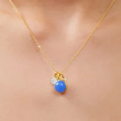 JULIE SANDLAU PRIME VEDHÆNG MED ROYAL BLUE KRYSTAL - PD19GDROBLCR