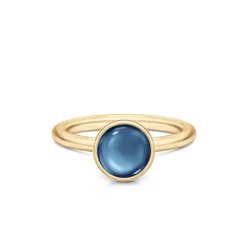 JULIE SANDLAU PRIMINI RING FORGYLDT SØLV SAFIR FARVET KRYSTAL STR. 54 - RI225GDSACR