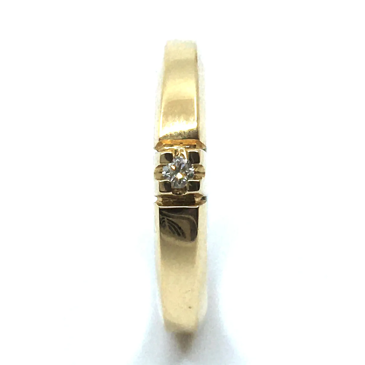 14 KT. ALLIANCE RING GULD MED BRILLANT 1X0,03 CT. W/SI