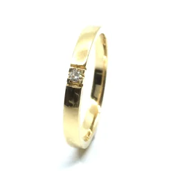14 KT. ALLIANCE RING GULD MED BRILLANT 1X0,02 CT. W/SI