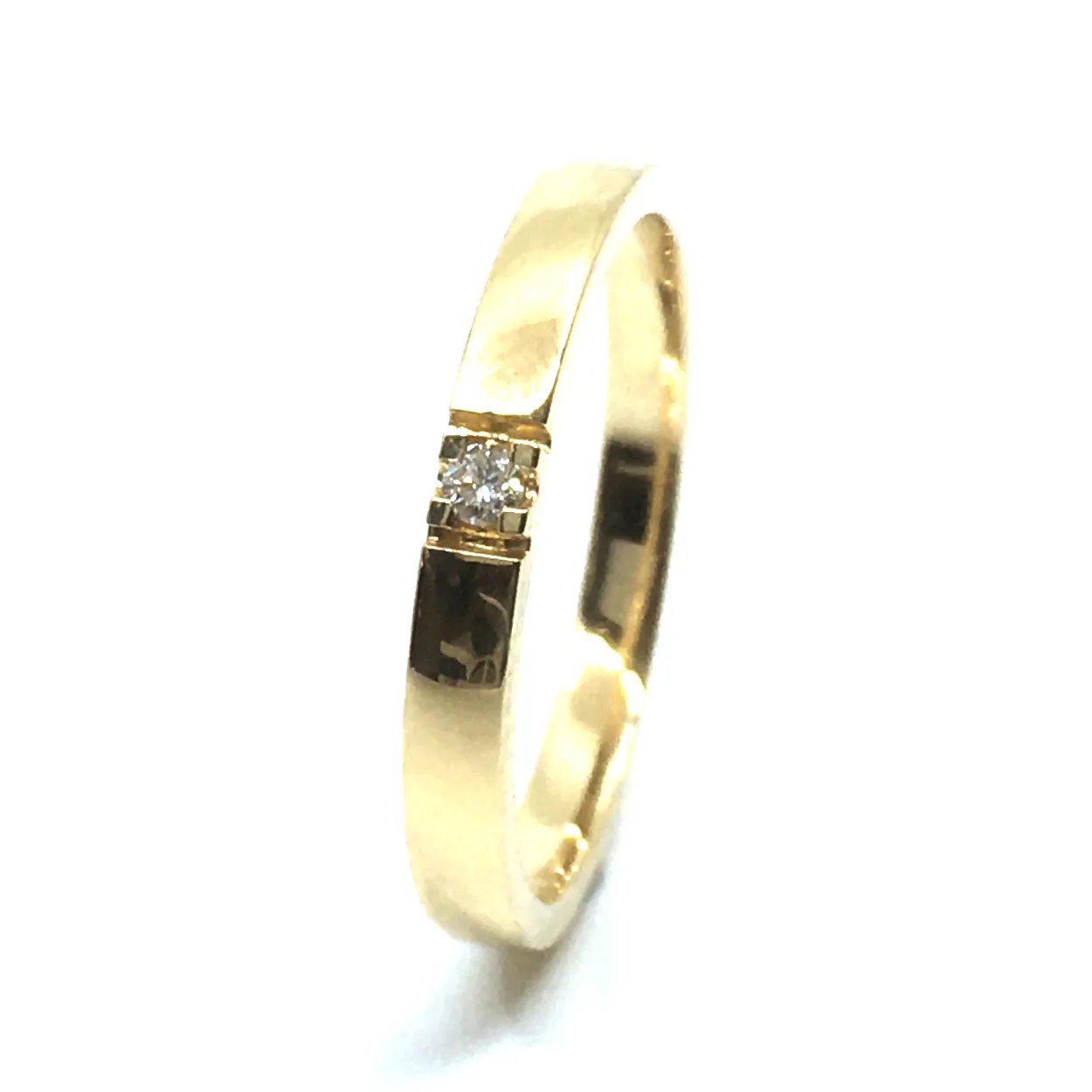 14 KT. ALLIANCE RING GULD MED BRILLANT 1X0,02 CT. W/SI