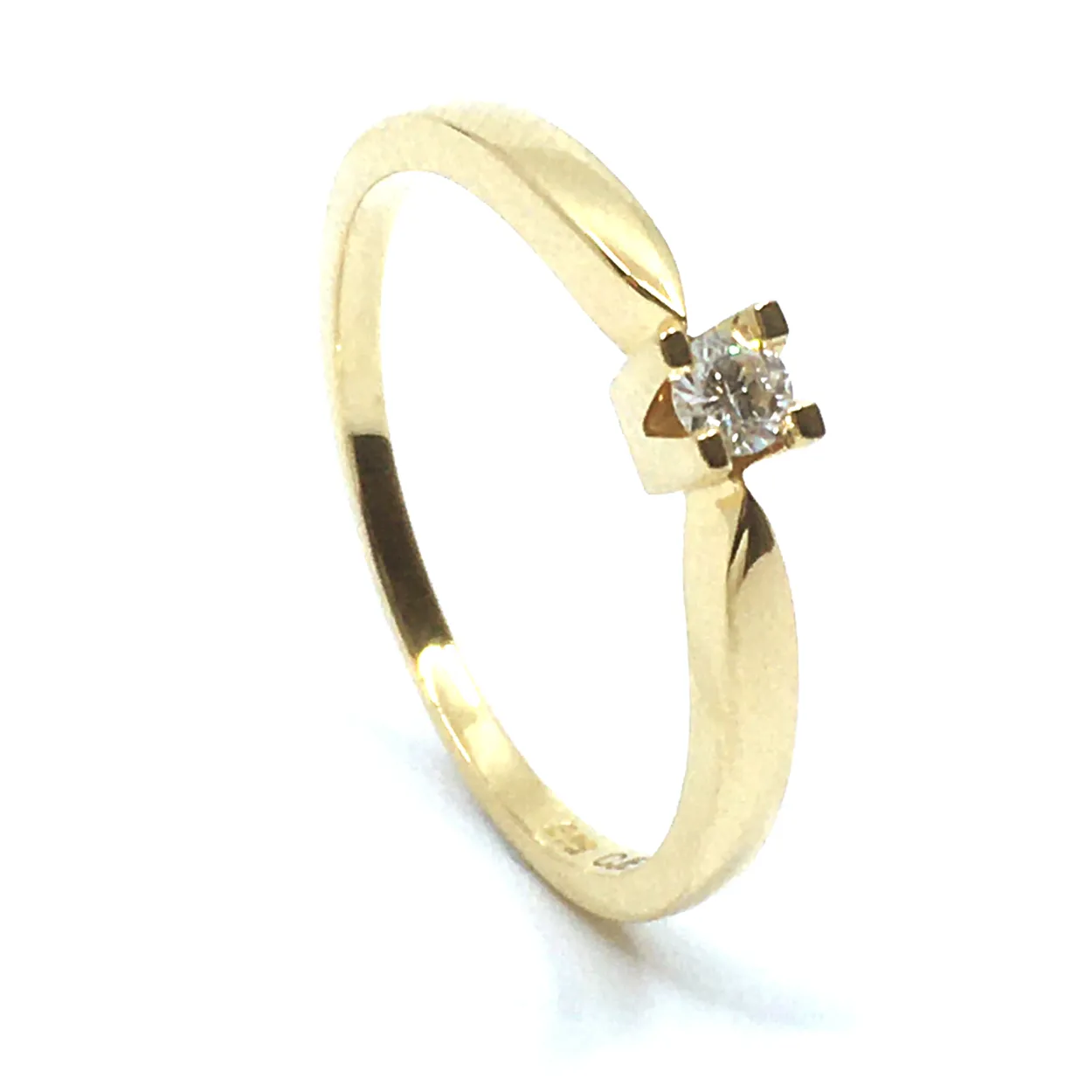 14 KT. GULD EVA RING MED BRILLANT 0,10 CT. W/SI
