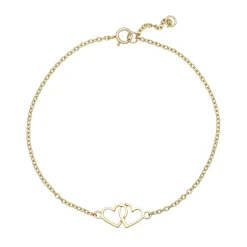 LUND COPENHAGEN ARMBÅND 8 KARAT GULD MED DOBBELT HJERTE - 3011370