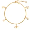 LUND COPENHAGEN ARMBÅND MARGUERIT SØLV FORGYLDT MED BI - 9015084-M