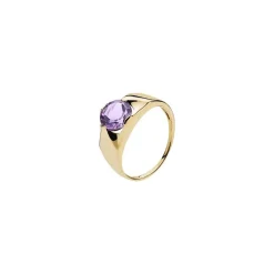 LUND COPENHAGEN GULDRING 8 KARAT MED AMETYST - 3077642-01