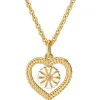 LUND COPENHAGEN MARGUERITE SØLV FORGYLDT COLLIER HJERTE SNOET KRANS - 9025064-M