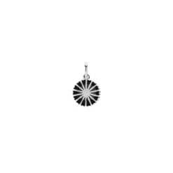 LUND COPENHAGEN MARGUERIT 11 MM SØLV VEDHÆNG SORT EMALJE - 908011-S