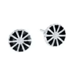 LUND COPENHAGEN MARGUERIT ØRESTIK SØLV SORT - 909075-4-S