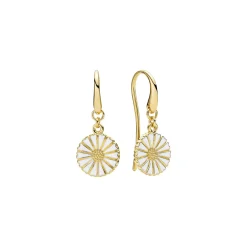 LUND COPENHAGEN MARGUERIT ØREHÆNGER 11 MM FORGYLDT SØLV - 909011-2-M