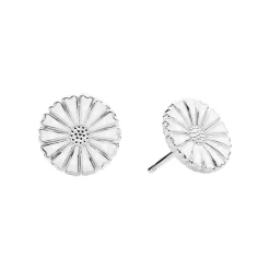 LUND COPENHAGEN MARGUERIT SØLV ØRESTIK 11 MM HVID EMALJE - 909011-4-H