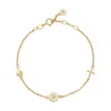 LUND COPENHAGEN SØLV FORGYLDT ARMBÅND MED KORS OG HJERTE 7MM - 9015053-M