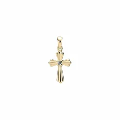LUND COPENHAGEN VEDHÆNG KORS MED STEN 8 KT GULD - 3061280-30