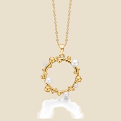 MADS Z BUBBLES N' PEARLS VEDHÆNG 14 KARAT GULD MED PERLER - 1533166