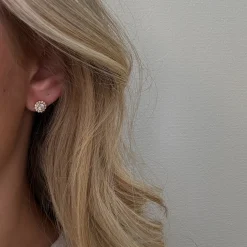MADS Z CARMEN 8 KARATS ØRERINGE MED ZIRKONIA - 3317046