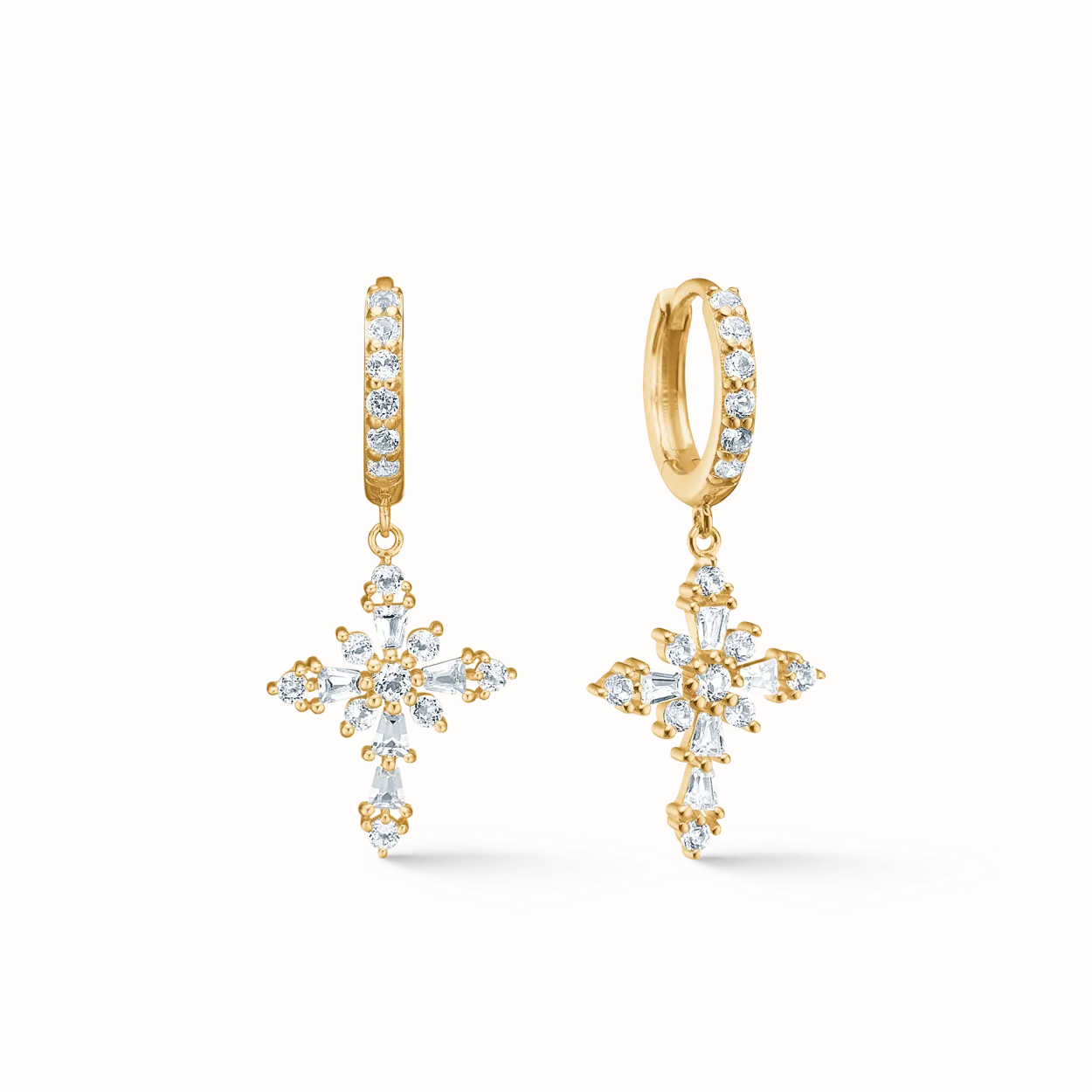 MADS Z CELESTIAL BY MEDINA ØRERINGE I 8 KARAT GULD MED HVIDE TOPASER - 3316902