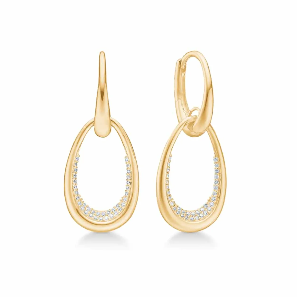 MADS Z DIAMOND ELLIPSE ØRERINGE 14 KARAT GULD MED BRILLANTER 0,23 CARAT - 1511070