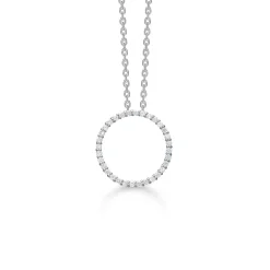 MADS Z DIAMOND HALO VEDHÆNG 14 KARAT HVIDGULD CIRKEL MED BRILLANTER PÅ I ALT 0,20 CARAT - 1631026