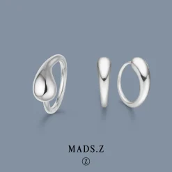 MADS Z DROP RING SØLV - 3140162