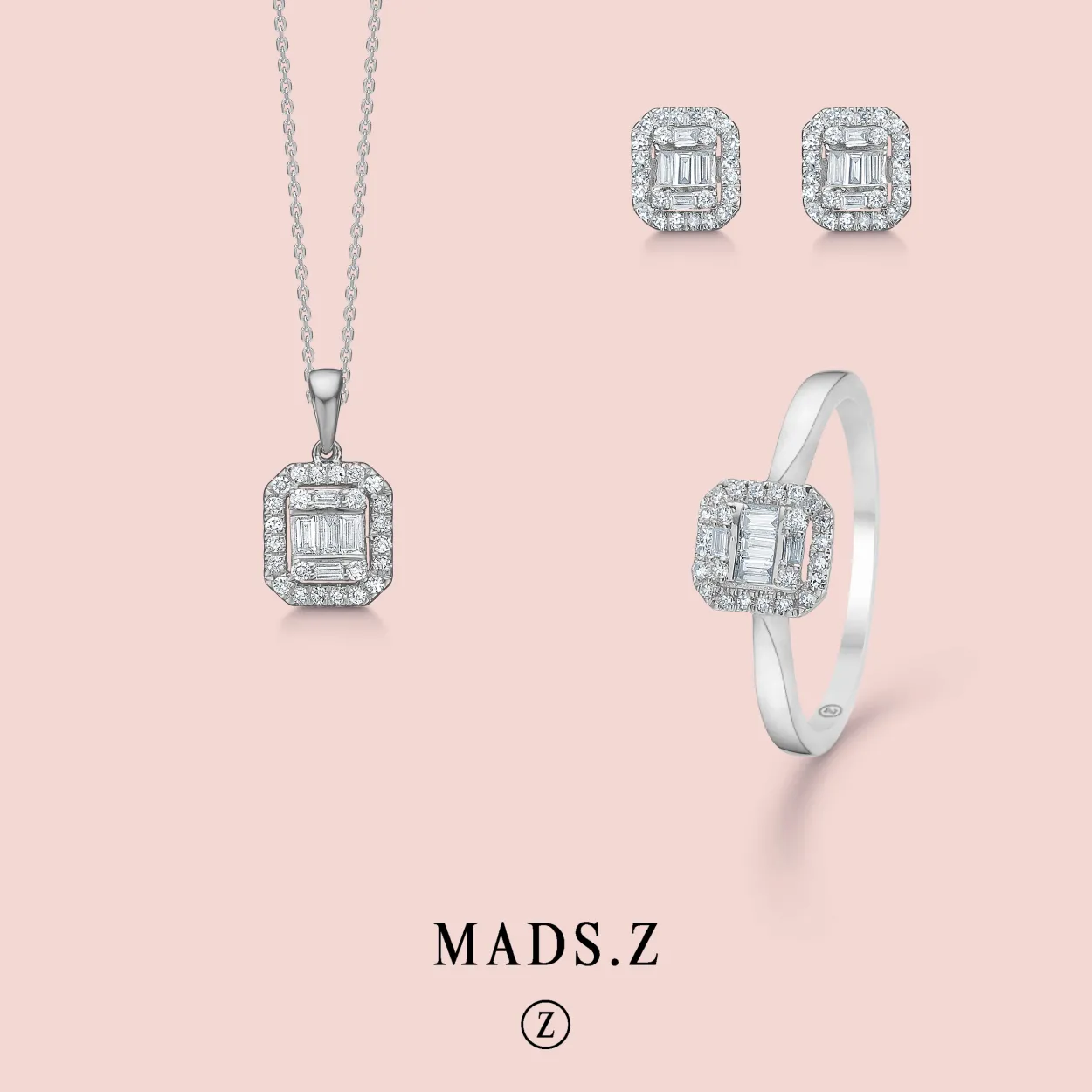 MADS Z ELISABETH VEDHÆNG 14 KARAT HVIDGULD MED BRILLANTER 0,18 CARAT - 1631031