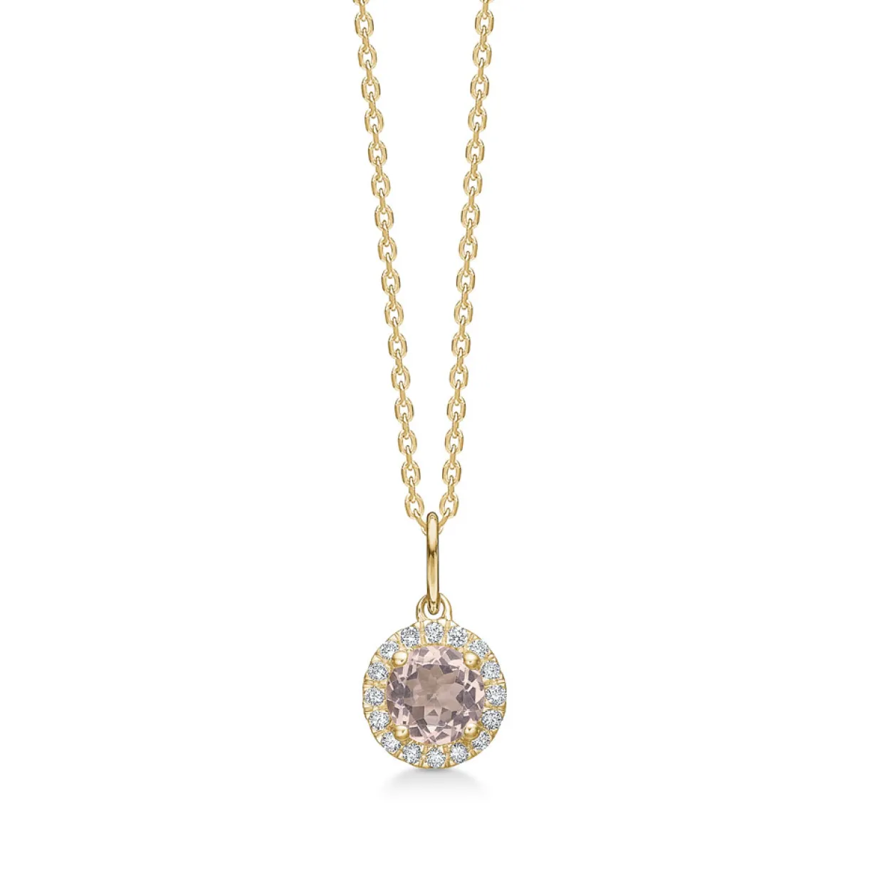 MADS Z FLORENCE VEDHÆNG 14 KARAT MED MORGANIT OG 0,10 CT WESSELTON SI - 1536022