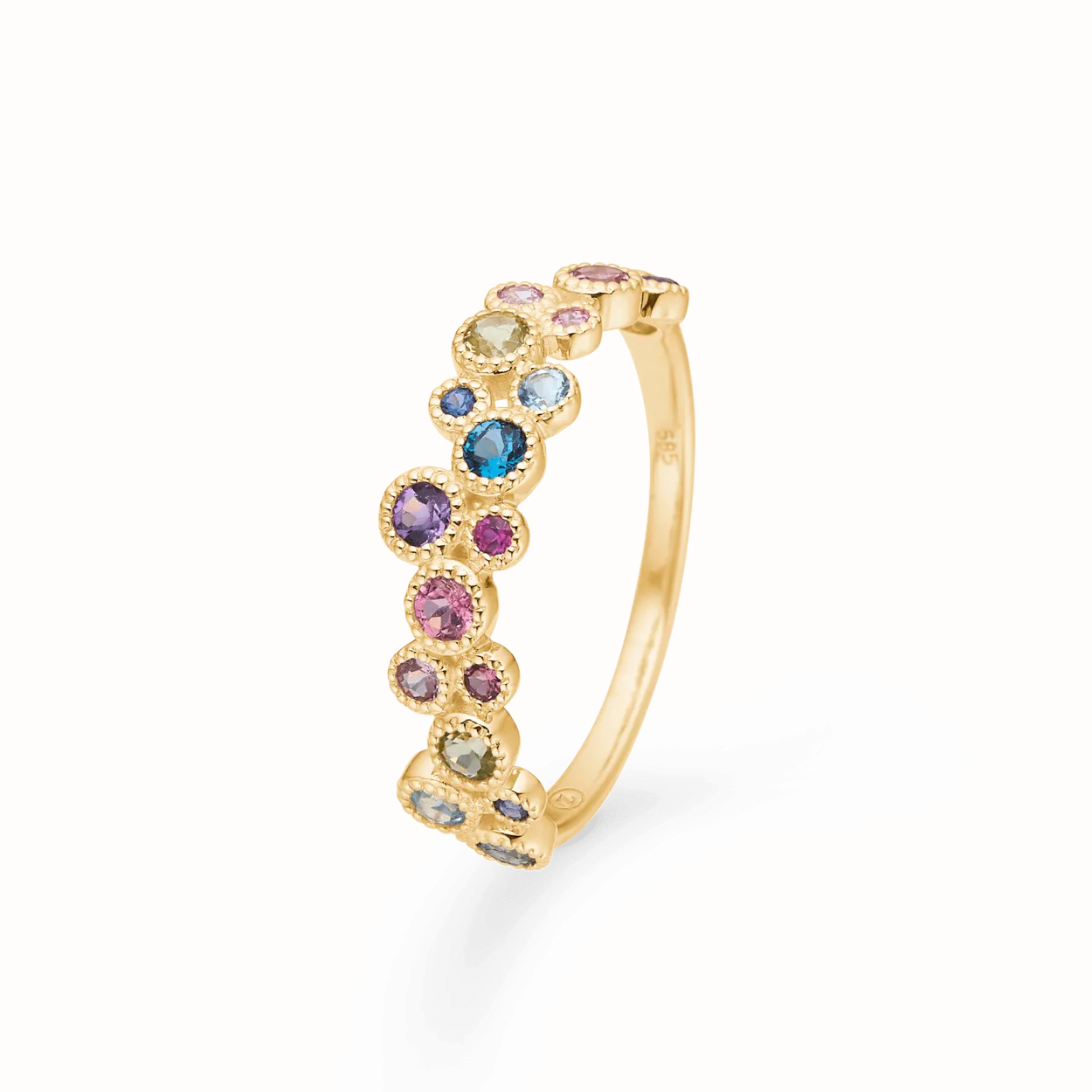 MADS Z LUXURY RAINBOW PETITE RING 14 KARAT GULD - 1544066