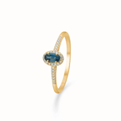 MADS Z MADELEINE RING I 14 KARAT GULD MED LONDON BLUE TOPAS - 1546011