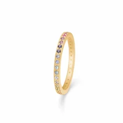 MADS Z POETRY RAINBOW RING 14 KARAT GULD MED ÆGTE STEN - 1544061