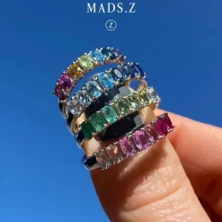 MADS Z POETRY RAINDOW RING 14 KARAT GULD MED ÆGTE STENE - 1544051