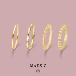 MADS Z POETRY RING 14 KARAT GULD MED KUGLER - 1540043