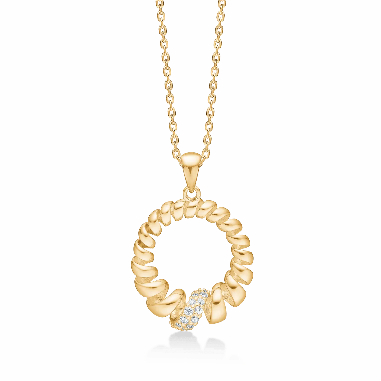 MADS Z SWIRL W. DIAMOND VEDHÆNG 14 KARAT GULD MED BRILLANTER - 1531159