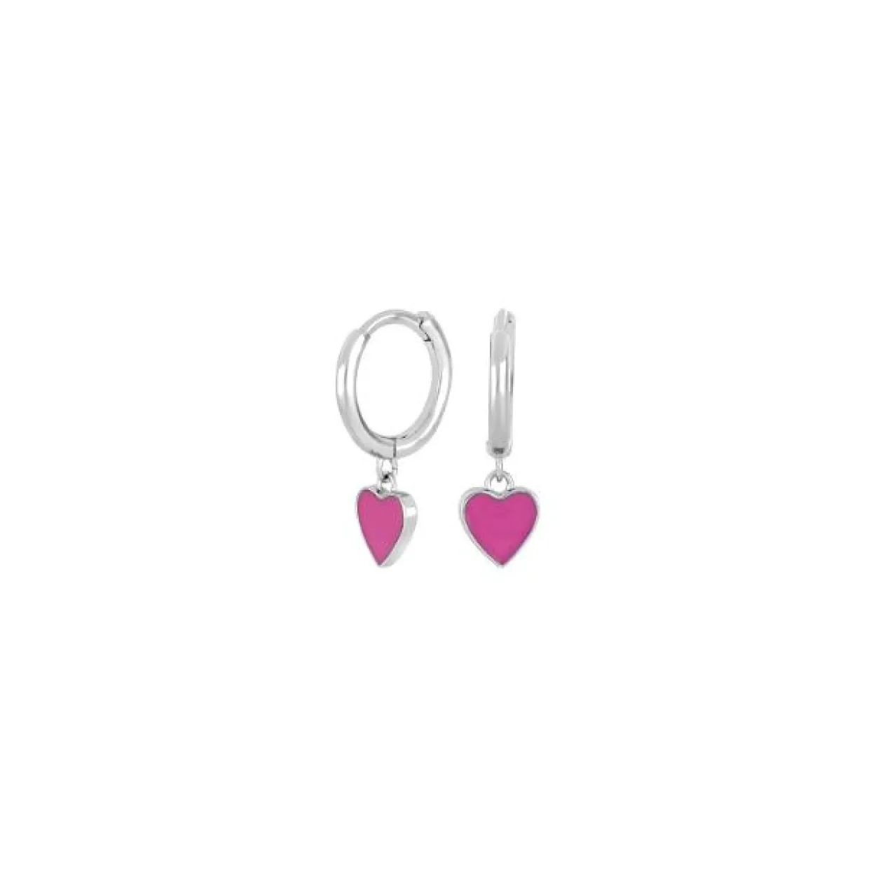 NOA KIDS ØRERINGE SØLV MED PINK HJERTER - 30453520900