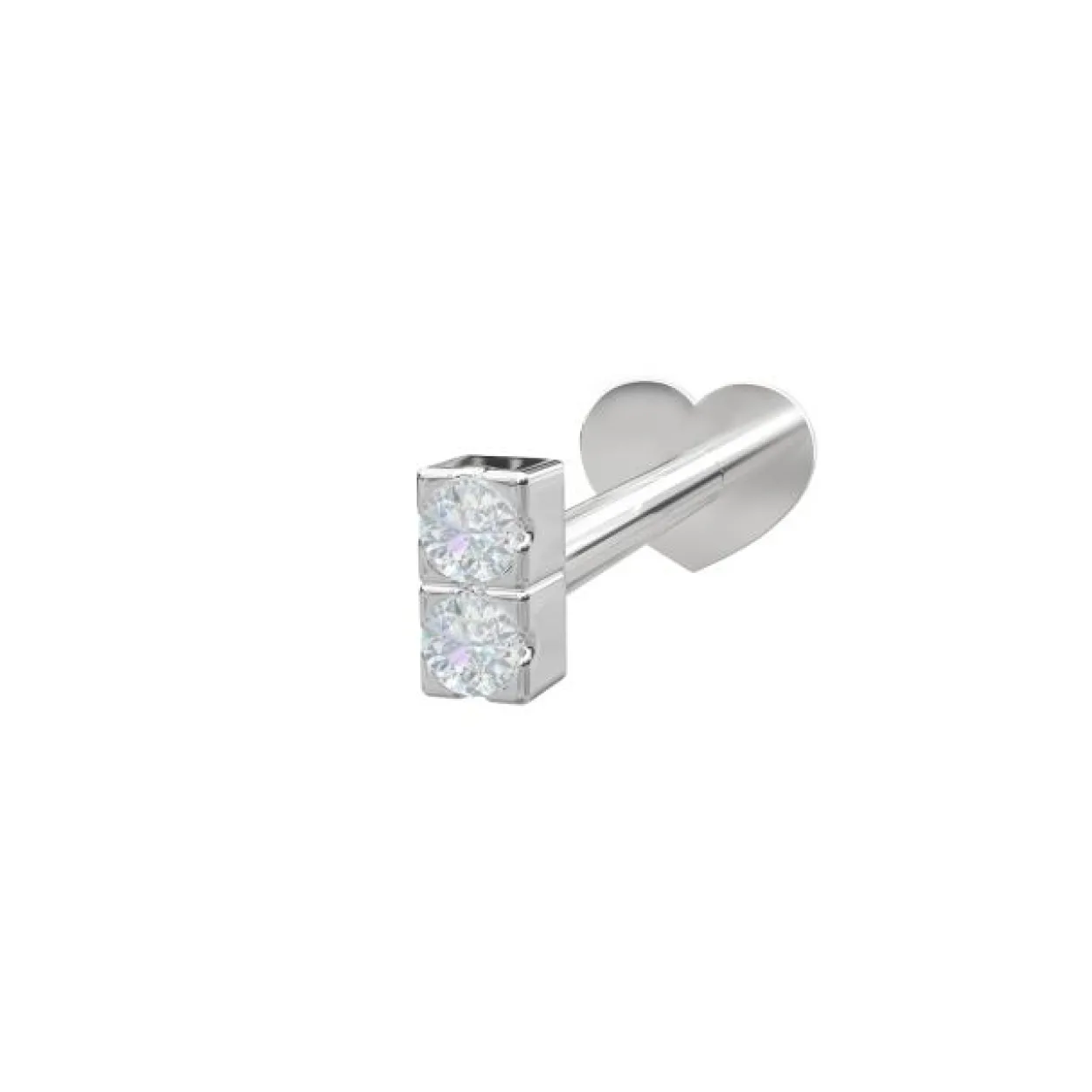NORDAHL JEWELLERY LABRET PIERCING SØLV MED TO ZIRKONIA - 30140040900