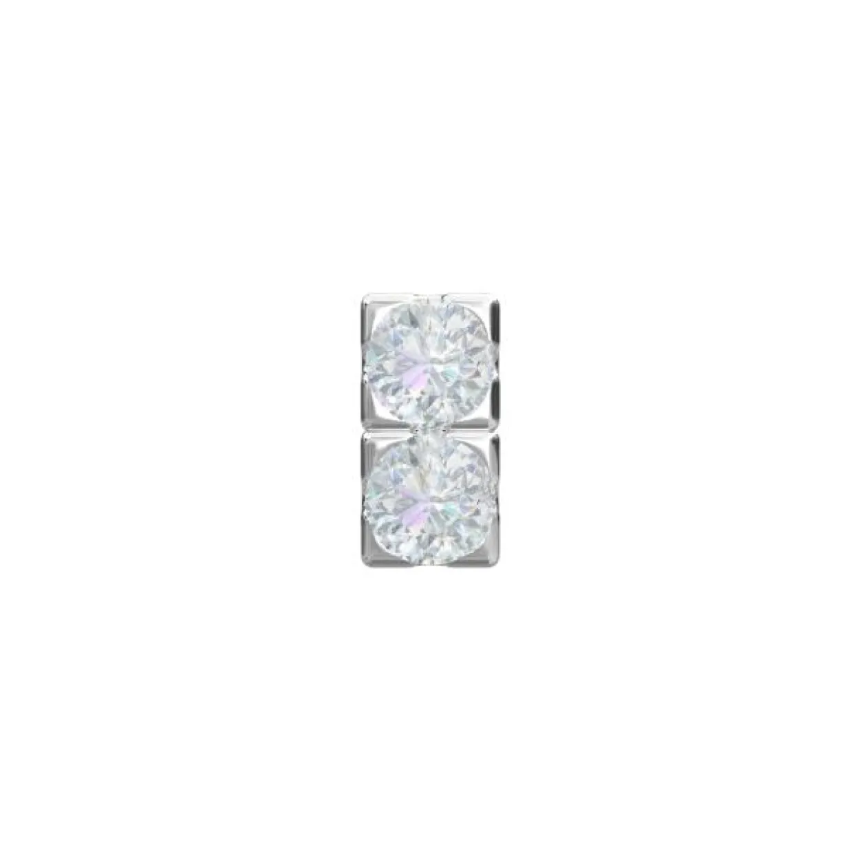 NORDAHL JEWELLERY LABRET PIERCING SØLV MED TO ZIRKONIA - 30140040900