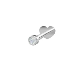 NORDAHL JEWELLERY LABRET PIERCING SØLV MED ZIRKONIA - 30140080900