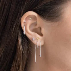 NORDAHL JEWELLERY LABRET PIERCING SØLV MED ZIRKONIA - 30140060900