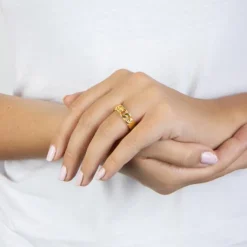 NORDAHL JEWELLERY PANZER52 SØLV FORGYLDT RING 7 MM - 125 311-3