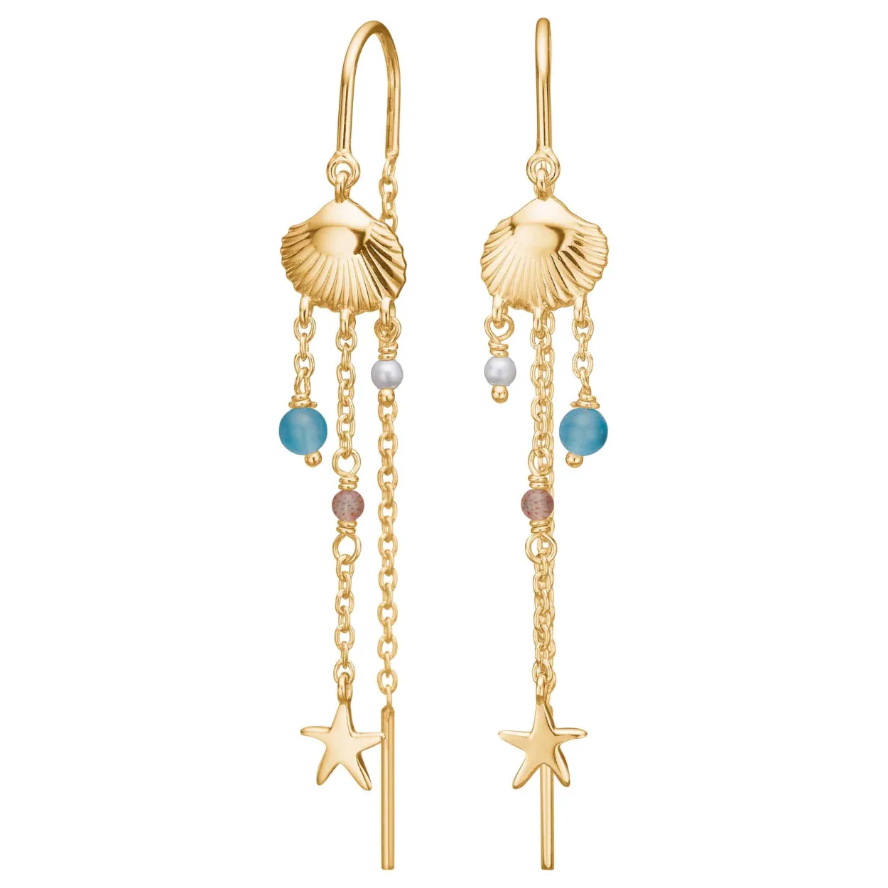 NORDAHL JEWELLERY ØREHÆNGER SEASIDE52 I FORGYLDT SØLV - 30260715900