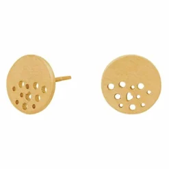 NORDAHL JEWELLERY SØLV FORGYLDT ØRESTIK CIRKEL MED HULLER 10 MM - 325 654-3