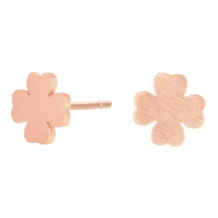 NORDAHL JEWELLERY SØLV ØRERINGE STIK ROSA FORGYLDT FIRKLØVER LUCKY 7 MM - 325 635-4