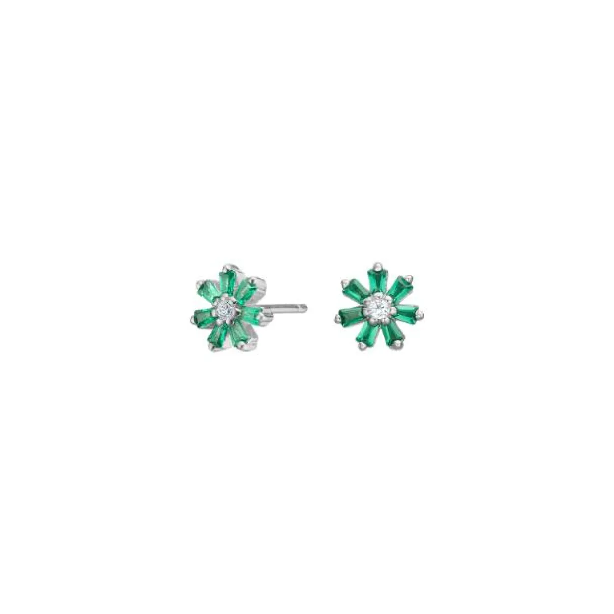 NORDAHL JEWELLERY SØLV ØRESTIKKER BLOMST GRØN - 30458170900