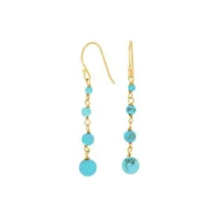 NORDAHL JEWELLEY TURQUOISE52 ØRERINGE SØLV FORGYLDT MED TURQUISER - 30890035900