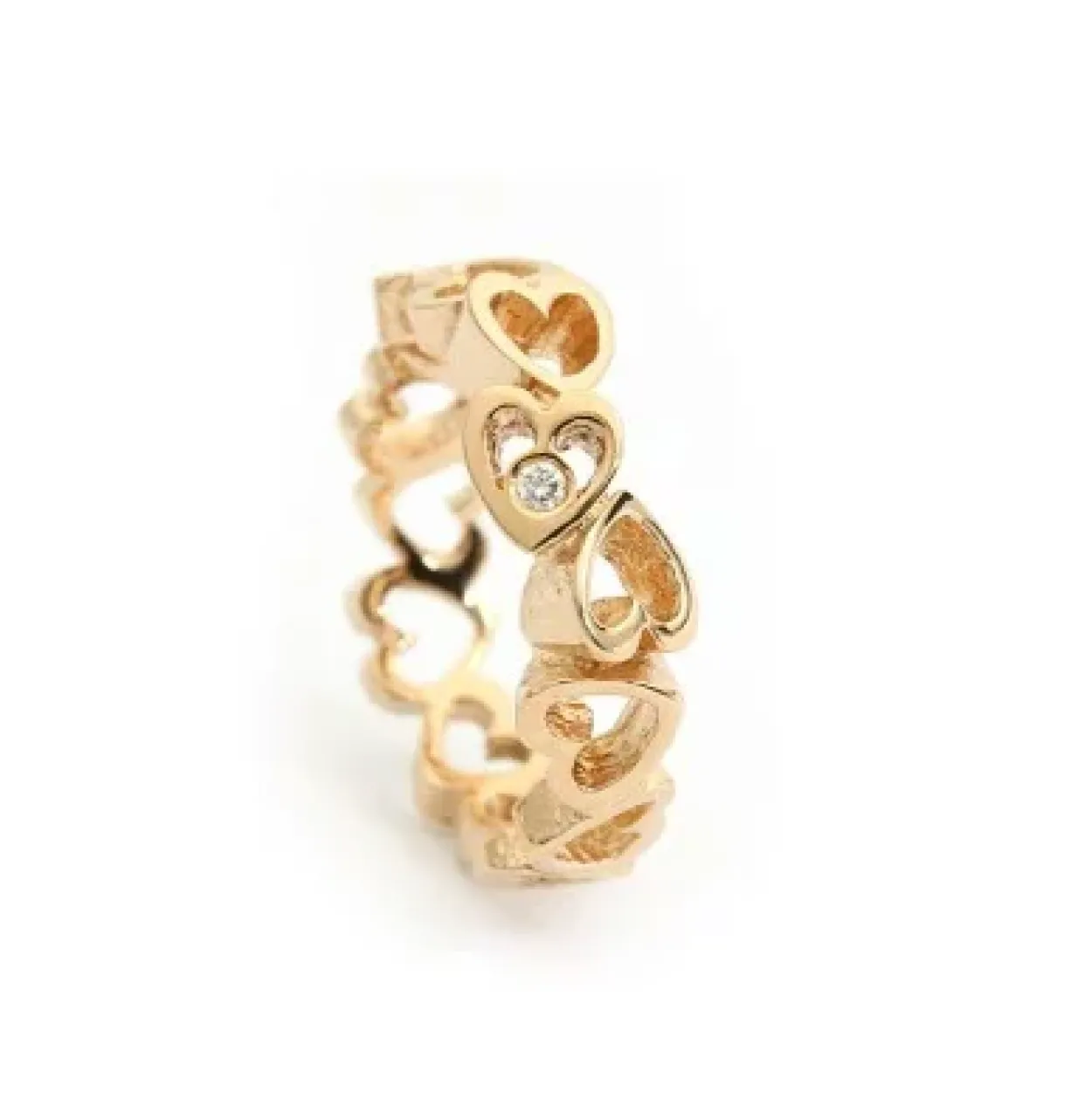 PER BORUP 14 KARAT GULD RING OPEN YOUR HEART 0,02 CARAT - 946RX