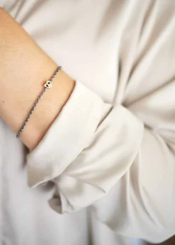 PER BORUP OPEN YOUR HEART ARMBÅND SØLV MED 14 KARAT GULD HJERTE - 942AS