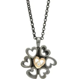 PER BORUP OXYDERET VEDHÆNG OPEN YOUR HEART 0,02 CARAT - 995VSX