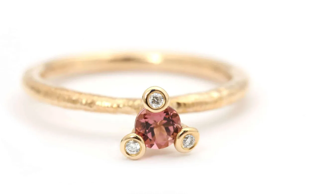 PER BORUP TWINGS RING 14 KARAT GULD MED PINK TURMALIN - 1054RXT