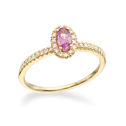 SCROUPLES DIANA RING 14 KARAT GULD MED PINK SAFIR - 711745